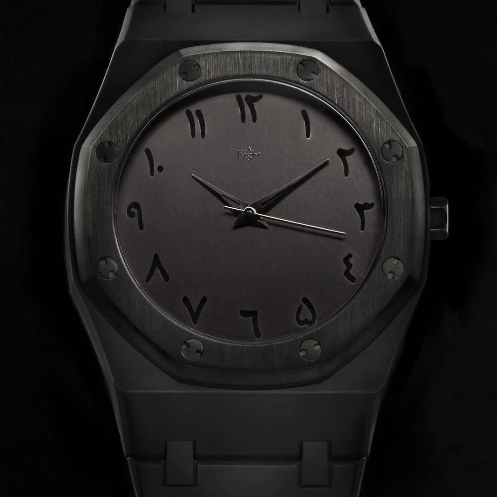 Black arabic watch